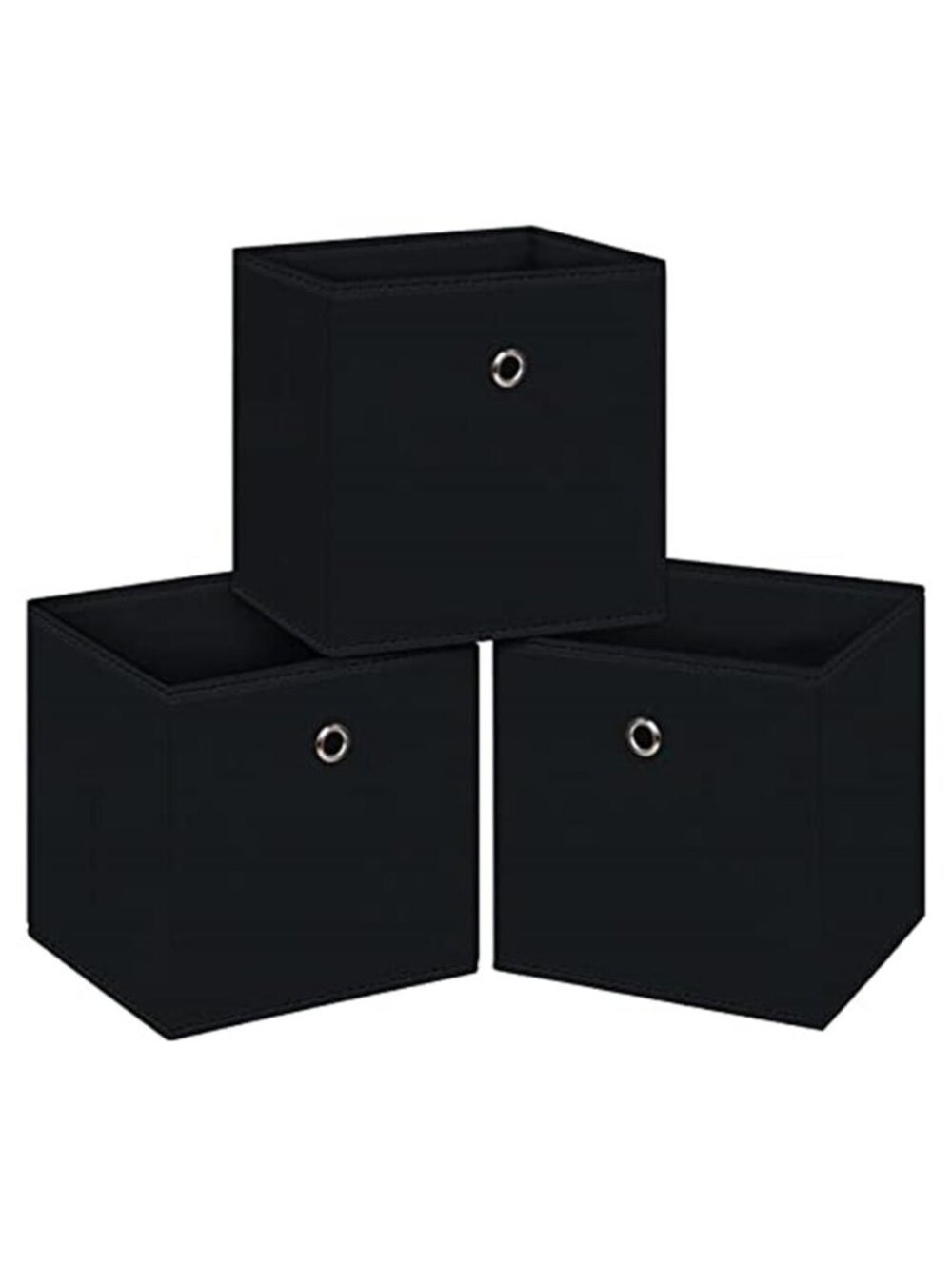 Black Foldable Storage Cubes Bins 11 Inch Cloth Storage Cube Fabric Storage